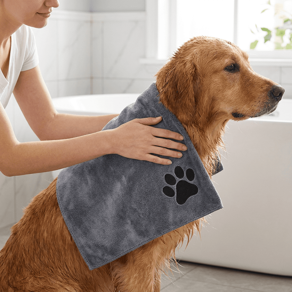 Microfiber Pet Bath Towel – Fast Drying with Ultra-Soft Fabric — for dogs — view 4 of 9
