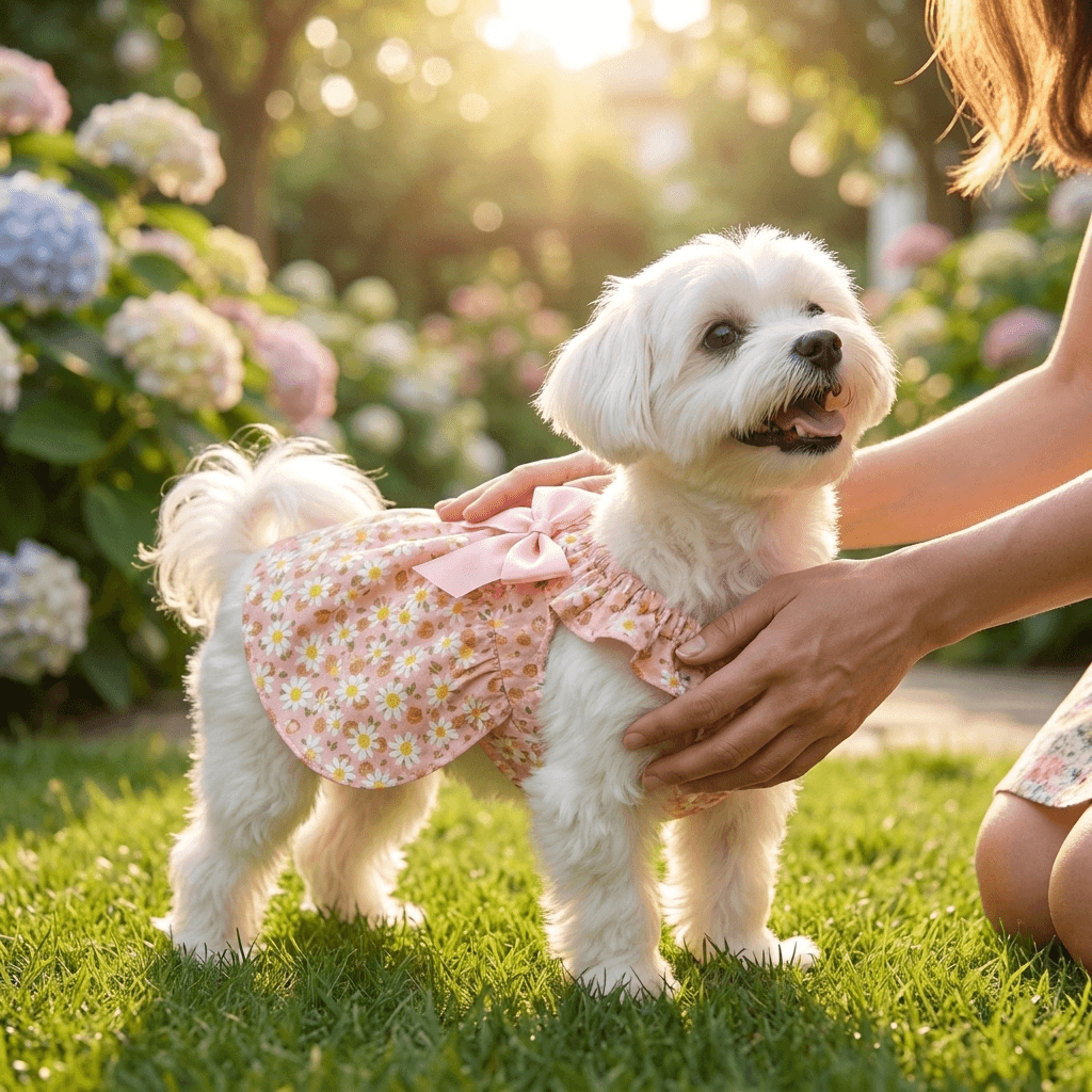 Floral Pet Dress – Lightweight Summer Comfort for Small Dogs — for cats — view 4 of 6