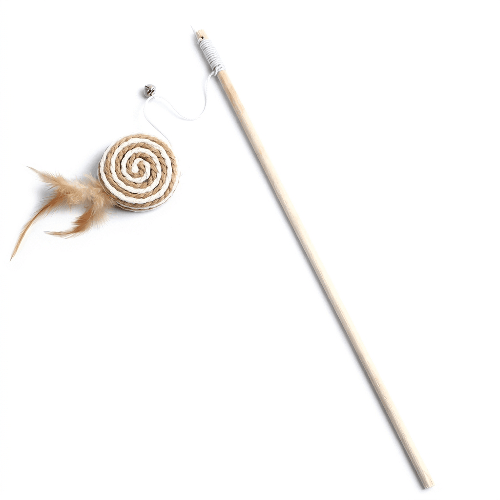 Feather Cat Wand Toy – Interactive Play with Wooden Handle — view 6 of 6