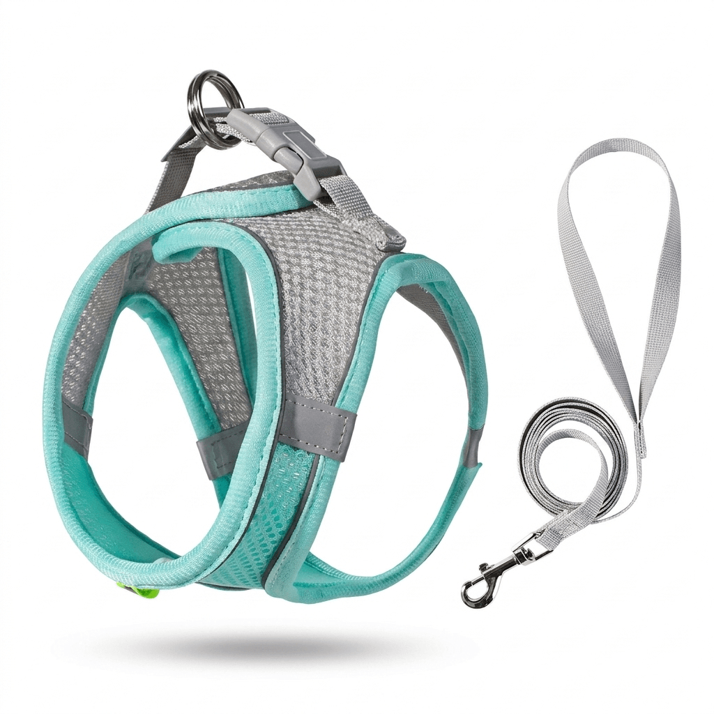 Adjustable Pet Harness Set – Comfortable Control with Soft Vest Design — for cats — view 6 of 6